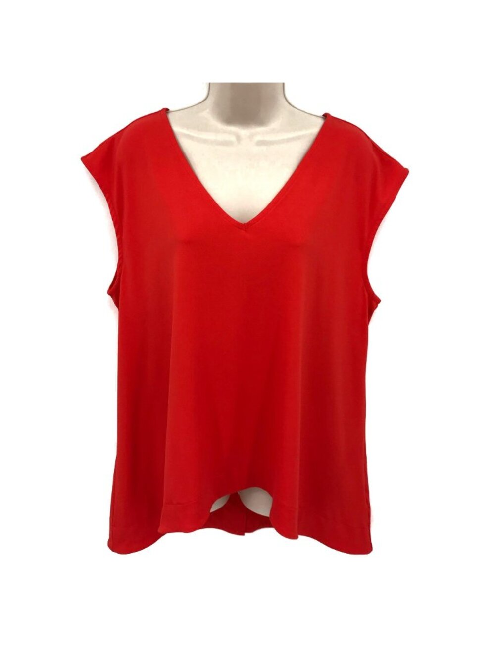 NWOT Rachel Roy Womens Red Sleeveless V-Neck High-Low Blouse 0X